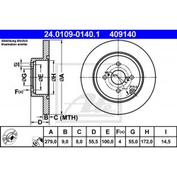 Kočioni disk ATE 24.0109-0140.1
