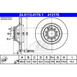 Kočioni disk ATE 24.0112-0176.1