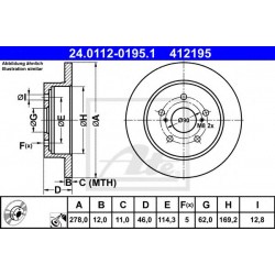 Kočioni disk ATE 24.0112-0195.1