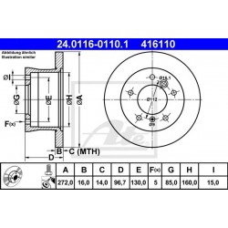 Kočioni disk ATE 24.0116-0110.1