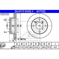 Kočioni disk ATE 24.0117-0103.1