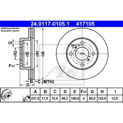 Kočioni disk ATE 24.0117-0105.1
