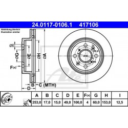 Kočioni disk ATE 24.0117-0106.1