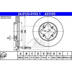 Kočioni disk ATE 24.0123-0103.1