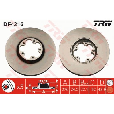 Kočioni disk TRW DF4216 Kočioni disk TRW DF4216