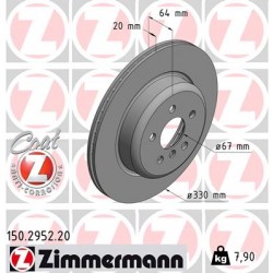 Kočioni disk ZIMMERMANN 150.2952.20